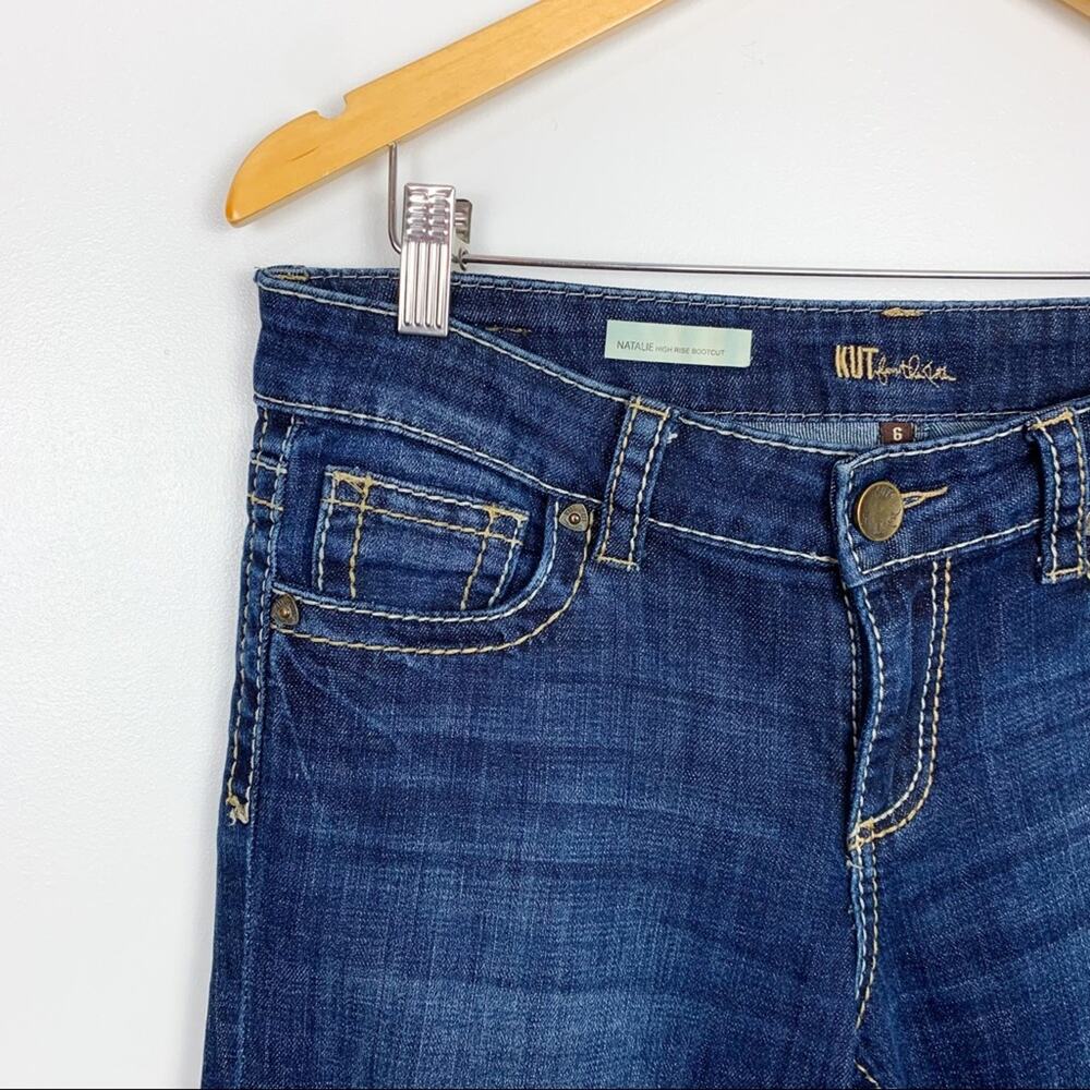 Kut from the Kloth Natalie Dark Wash High Rise Contrast Bootcut Jeans Size 6 - Picture 4 of 14